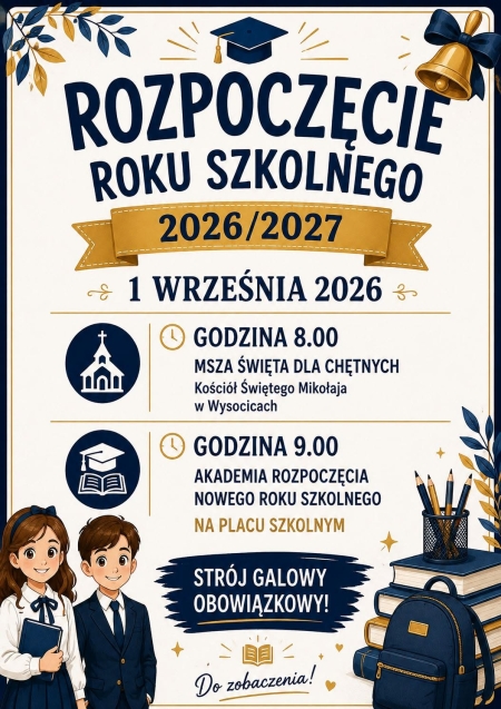 UROCZYSTE ROZPOCZĘCIE ROKU SZKOLNEGO 2026/2027