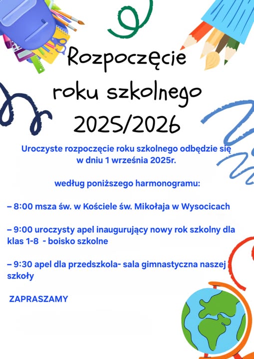 UROCZYSTE ROZPOCZĘCIE ROKU SZKOLNEGO 2025/2026