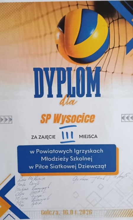 III miejsce dziewcząt w Powiatowych Igrzyskach Młodzieży Szkolnej w Piłce Siatkowej Dziewc