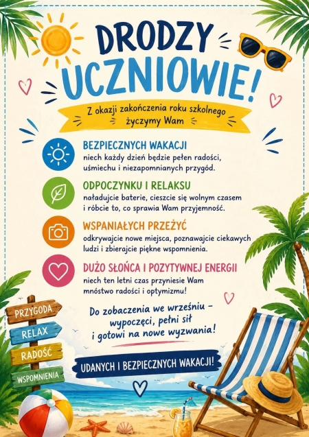 Życzenia i bezpieczne rady na wakacje!